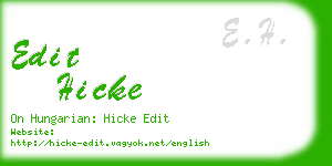 edit hicke business card